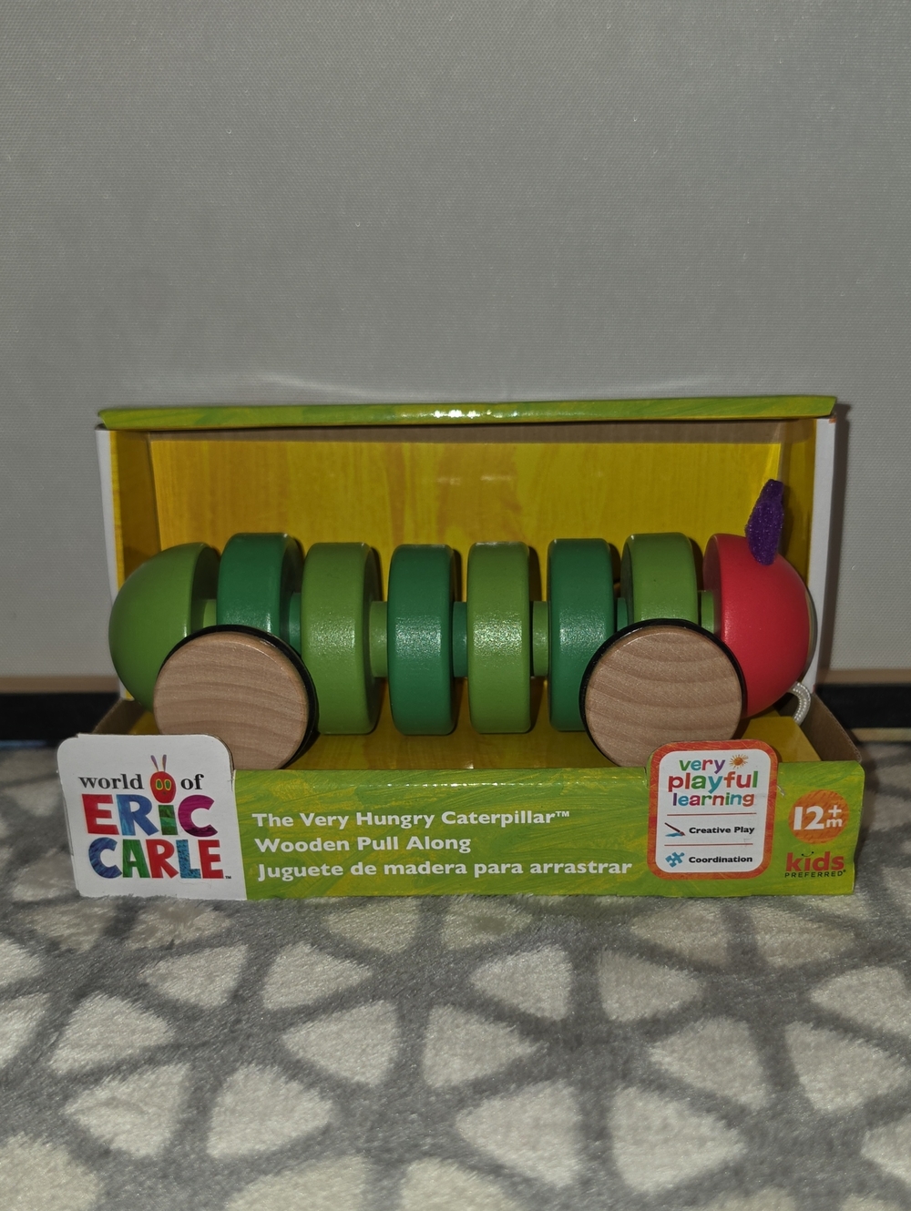 The Very Hungry Caterpillar Wooden Pull Along Toy • Eric Carle • 12+ month • New